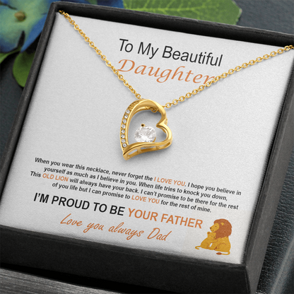 To My Daughter – Proud Father Forever Love Necklace