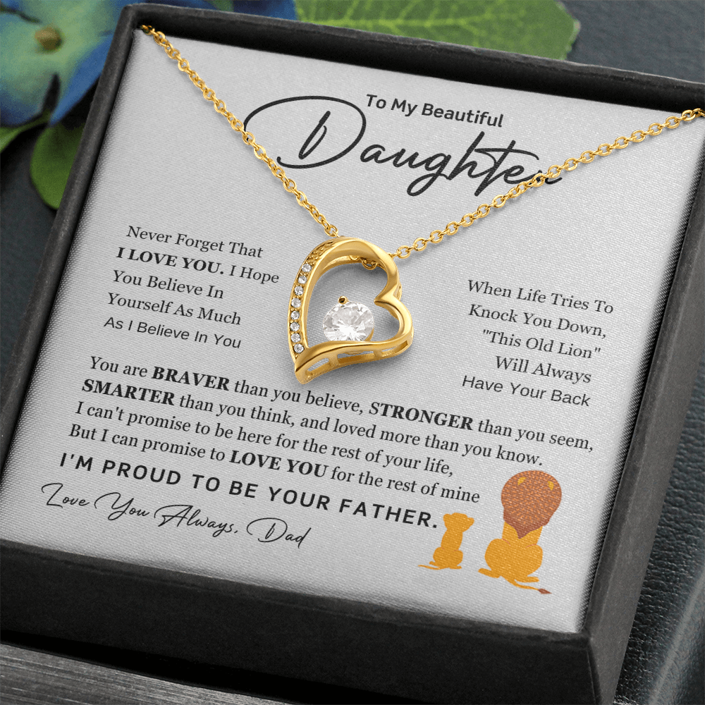 To My Daughter – Proud Father Forever Love Necklace