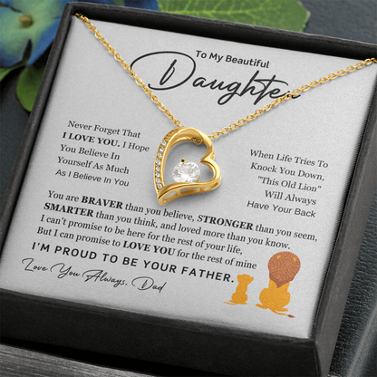 To My Daughter – Proud Father Forever Love Necklace